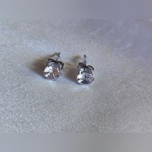 Silver Crystal Stud Earrings NWOT